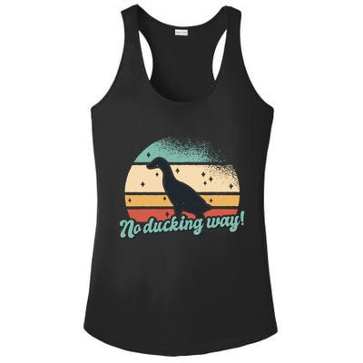 No Ducking Way Funny Duck Ladies PosiCharge Competitor Racerback Tank