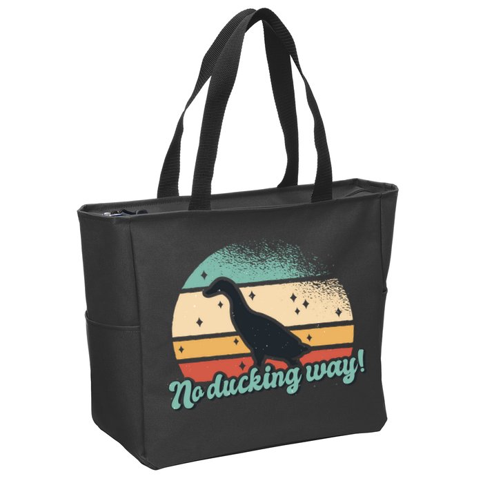 No Ducking Way Funny Duck Zip Tote Bag
