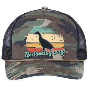 No Ducking Way Funny Duck Retro Rope Trucker Hat Cap