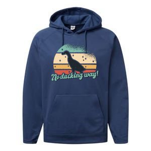 No Ducking Way Funny Duck Performance Fleece Hoodie