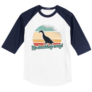 No Ducking Way Funny Duck Baseball Sleeve Shirt