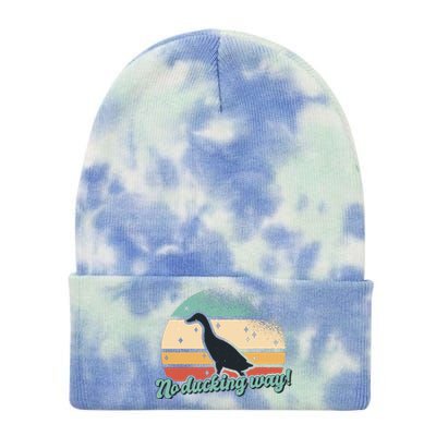 No Ducking Way Funny Duck Tie Dye 12in Knit Beanie