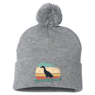 No Ducking Way Funny Duck Pom Pom 12in Knit Beanie