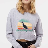 No Ducking Way Funny Duck Cropped Pullover Crew