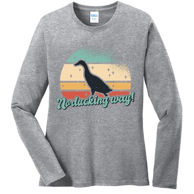 No Ducking Way Funny Duck Ladies Long Sleeve Shirt