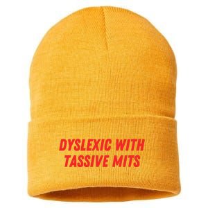 Nelliesprintstudio Dyslexic With Tassive Mits Sustainable Knit Beanie