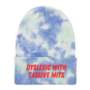 Nelliesprintstudio Dyslexic With Tassive Mits Tie Dye 12in Knit Beanie