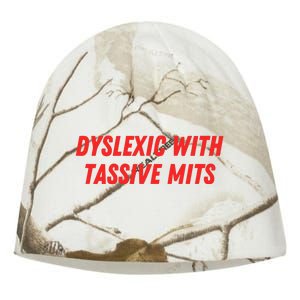 Nelliesprintstudio Dyslexic With Tassive Mits Kati - Camo Knit Beanie