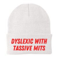 Nelliesprintstudio Dyslexic With Tassive Mits Knit Cap Winter Beanie