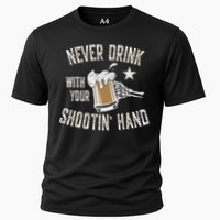 Never Drink with Your Shooting Hand Skeleton Funny Drinking Performance Shirt