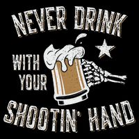 Never Drink with Your Shooting Hand Skeleton Funny Drinking Impact Tech Backpack