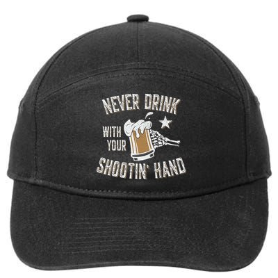 Never Drink with Your Shooting Hand Skeleton Funny Drinking 7-Panel Snapback Hat