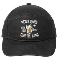 Never Drink with Your Shooting Hand Skeleton Funny Drinking 7-Panel Snapback Hat