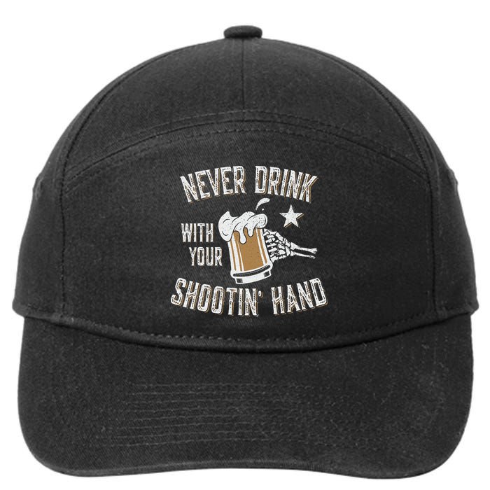 Never Drink with Your Shooting Hand Skeleton Funny Drinking 7-Panel Snapback Hat