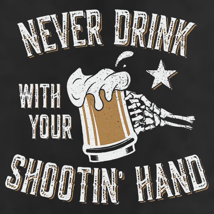Never Drink with Your Shooting Hand Skeleton Funny Drinking Crop Fleece Hoodie