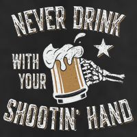 Never Drink with Your Shooting Hand Skeleton Funny Drinking Large Microfiber Waffle Golf Towel