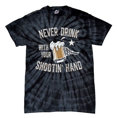 Never Drink with Your Shooting Hand Skeleton Funny Drinking Tie-Dye T-Shirt