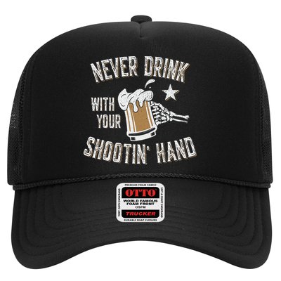 Never Drink with Your Shooting Hand Skeleton Funny Drinking Trucker Hat