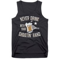 Never Drink with Your Shooting Hand Skeleton Funny Drinking Tank Top