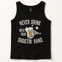 Never Drink with Your Shooting Hand Skeleton Funny Drinking Tank Top