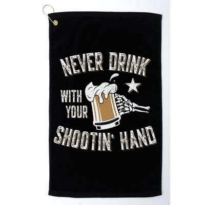 Never Drink with Your Shooting Hand Skeleton Funny Drinking Golf Towel