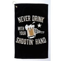Never Drink with Your Shooting Hand Skeleton Funny Drinking Golf Towel
