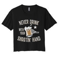Never Drink with Your Shooting Hand Skeleton Funny Drinking Crop Top