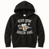 Never Drink with Your Shooting Hand Skeleton Funny Drinking Kids Hoodie