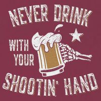 Never Drink with Your Shooting Hand Skeleton Funny Drinking 16oz Travel Tumbler