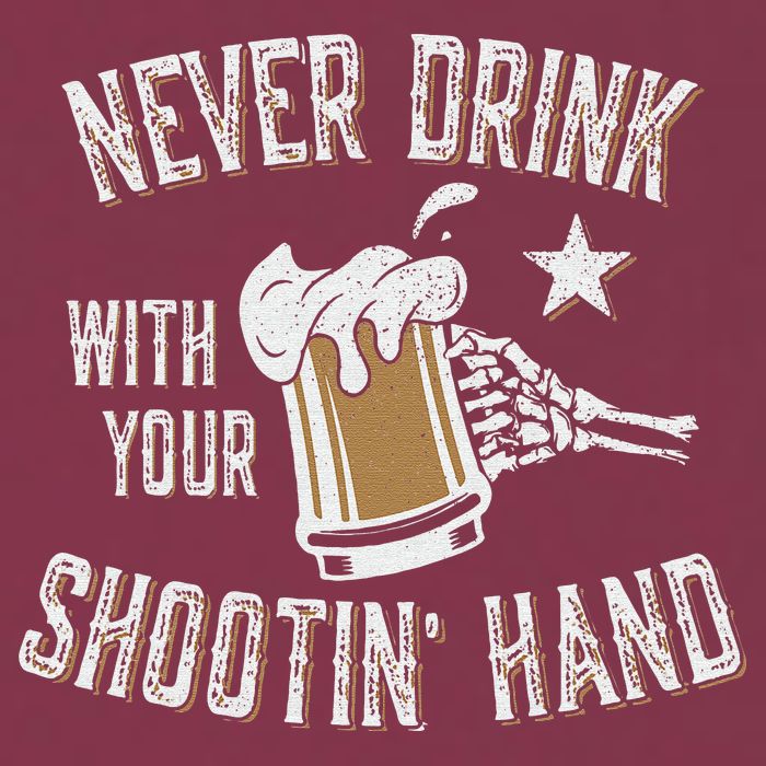 Never Drink with Your Shooting Hand Skeleton Funny Drinking 16oz Travel Tumbler