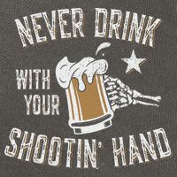 Never Drink with Your Shooting Hand Skeleton Funny Drinking Cotton Canvas Backpack