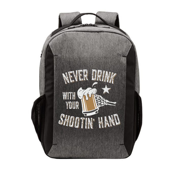 Never Drink with Your Shooting Hand Skeleton Funny Drinking Vector Backpack