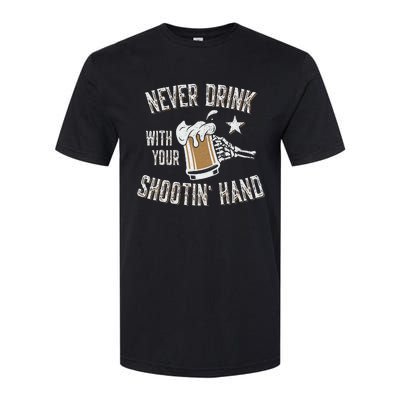 Never Drink with Your Shooting Hand Skeleton Funny Drinking Softstyle CVC T-Shirt