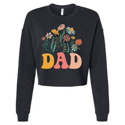 New Dad Wildflower First Birthday & Baby Shower Cropped Pullover Crew