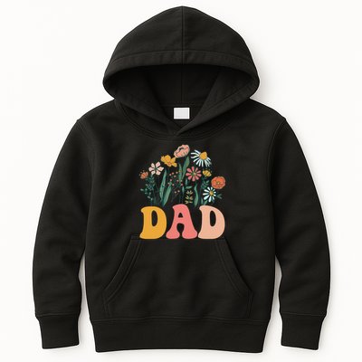 New Dad Wildflower First Birthday & Baby Shower Kids Hoodie