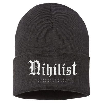 Nihilist Definition Would Be Pointless Philosophy Nihilism Sustainable Knit Beanie