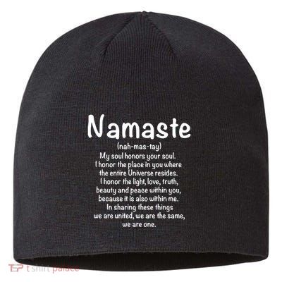 Namaste Definition Yoga Meditation Buddhist Gift Sustainable Beanie