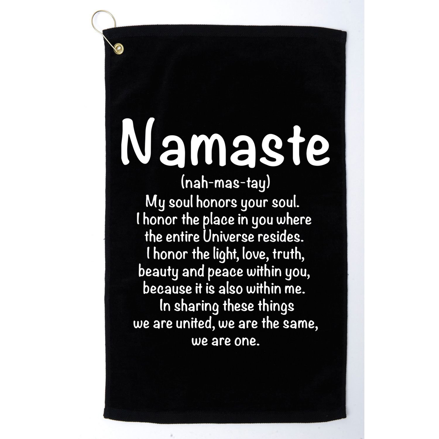 Namaste Definition Yoga Meditation Buddhist Gift Golf Towel