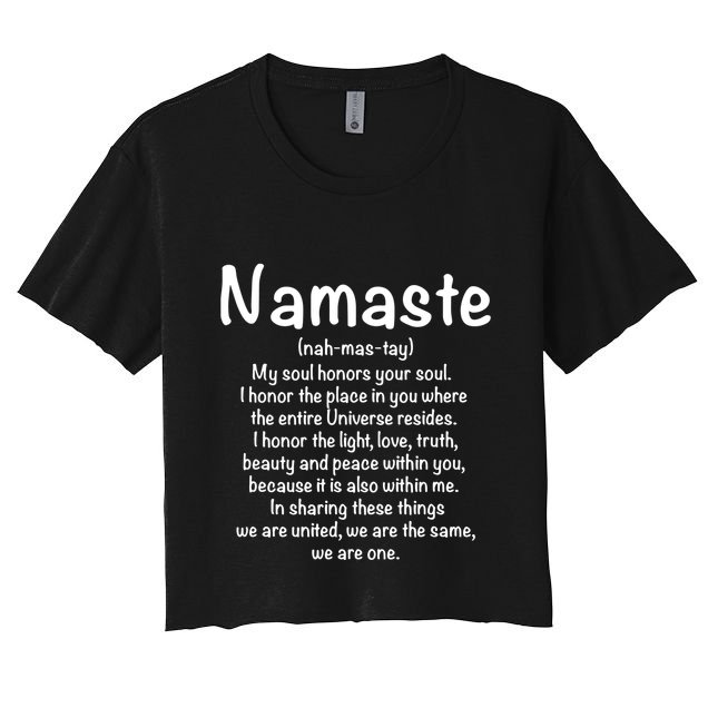 Namaste Definition Yoga Meditation Buddhist Gift Crop Top