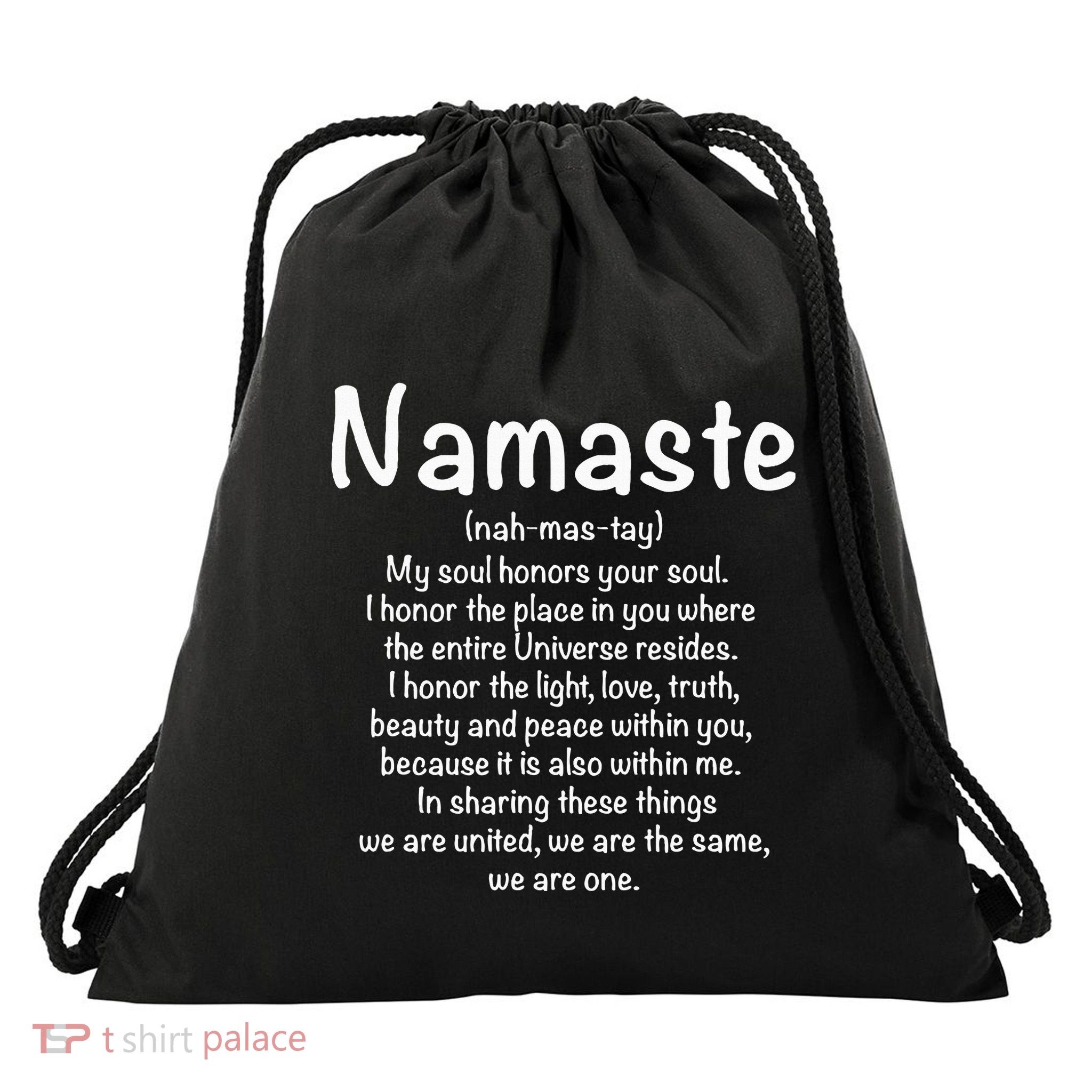 Namaste Definition Yoga Meditation Buddhist Gift Drawstring Bag
