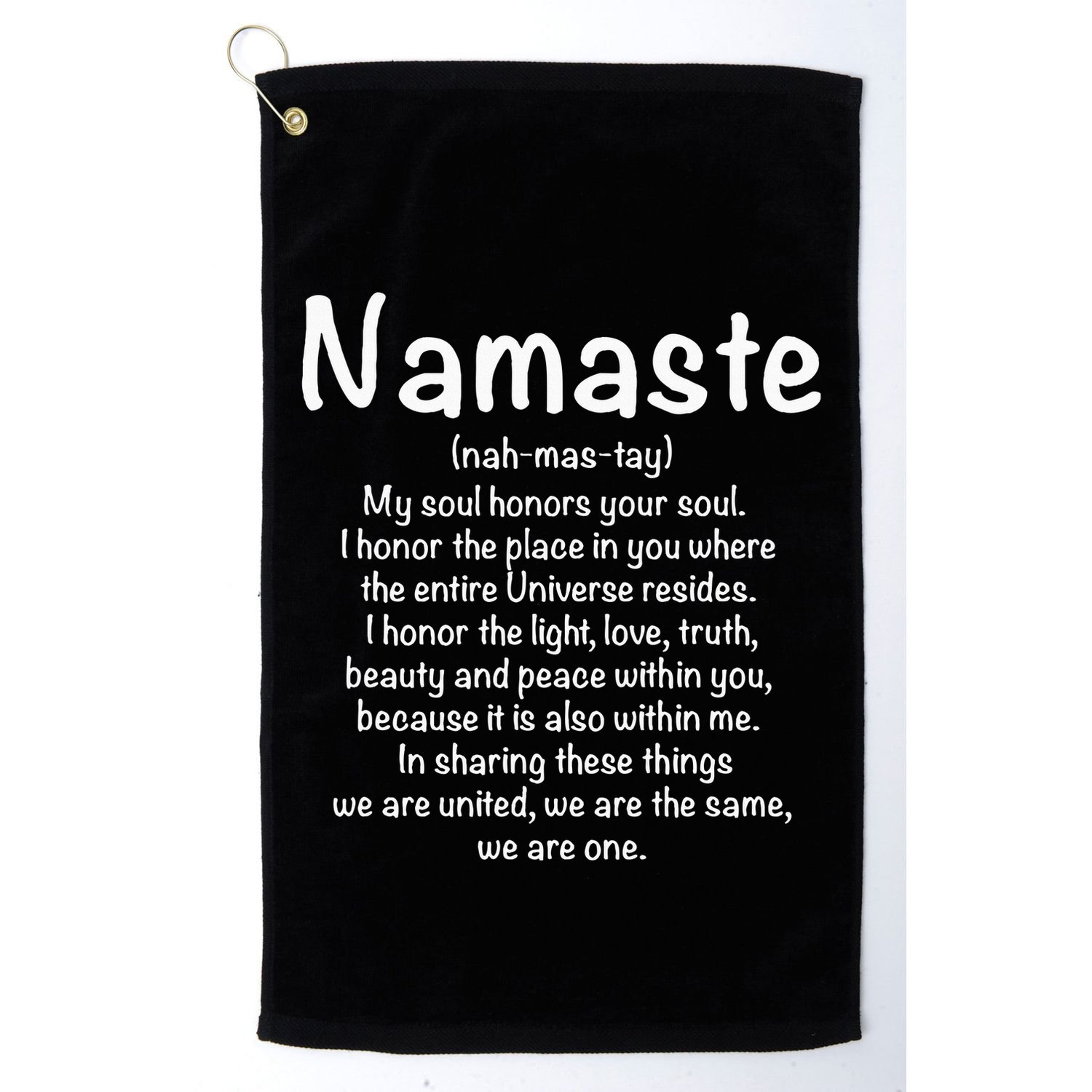 Namaste Definition Yoga Meditation Buddhist Gift Golf Towel