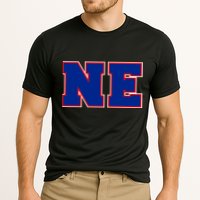 NE New England Massachusetts College Letters Football Fan Block Letters Cooling Performance Crew T-Shirt