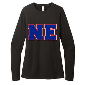 NE New England Massachusetts College Letters Football Fan Block Letters Womens CVC Long Sleeve Shirt