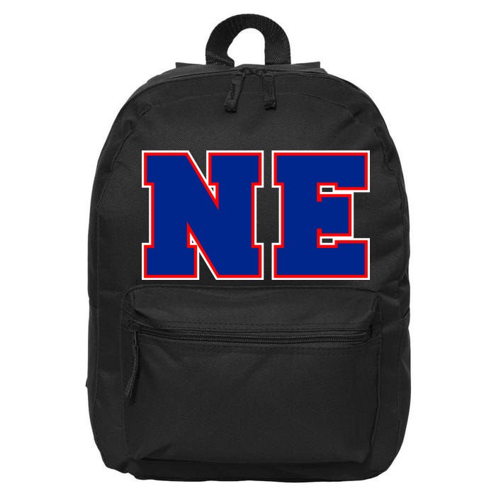 NE New England Massachusetts College Letters Football Fan Block Letters 16 in Basic Backpack