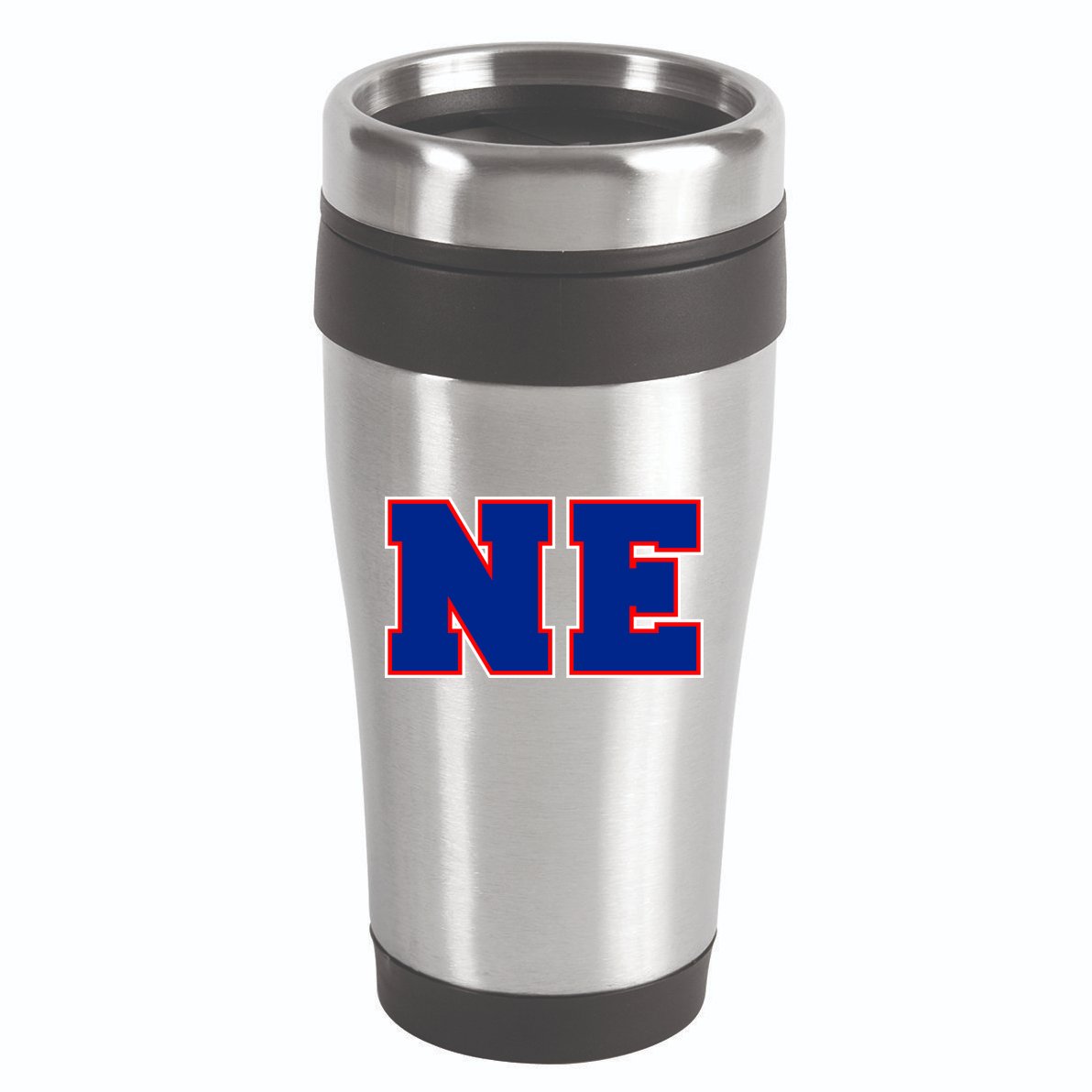 NE New England Massachusetts College Letters Football Fan Block Letters 16oz Travel Tumbler