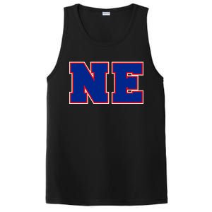 NE New England Massachusetts College Letters Football Fan Block Letters PosiCharge Competitor Tank