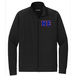 NE New England Massachusetts College Letters Football Fan Block Letters Stretch Full-Zip Cadet Jacket