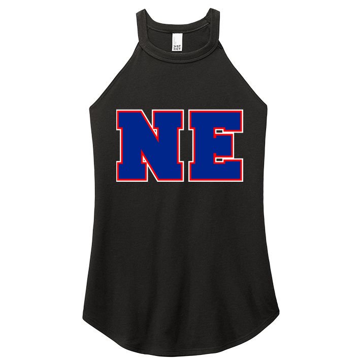 NE New England Massachusetts College Letters Football Fan Block Letters Women's Perfect Tri Rocker Tank