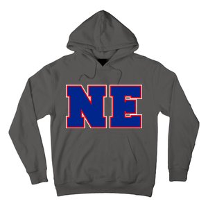 NE New England Massachusetts College Letters Football Fan Block Letters Hoodie