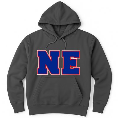 NE New England Massachusetts College Letters Football Fan Block Letters Hoodie